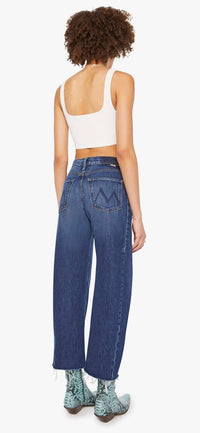 MOTHER-Mid Rise Full-Pipe Flood Fray Unplugged