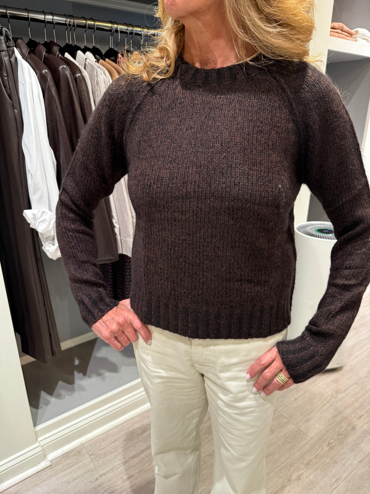 AUTUMN CASHMERE-Plaited Raglan Espresso