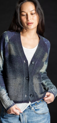 GUH-Painted Paid Cardigan Thunder Multi