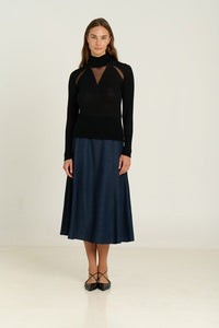 SITA MURT-High Neck Sweater with Intarsia