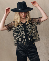 THE GREAT-The Cotillion Top Brocade Floral