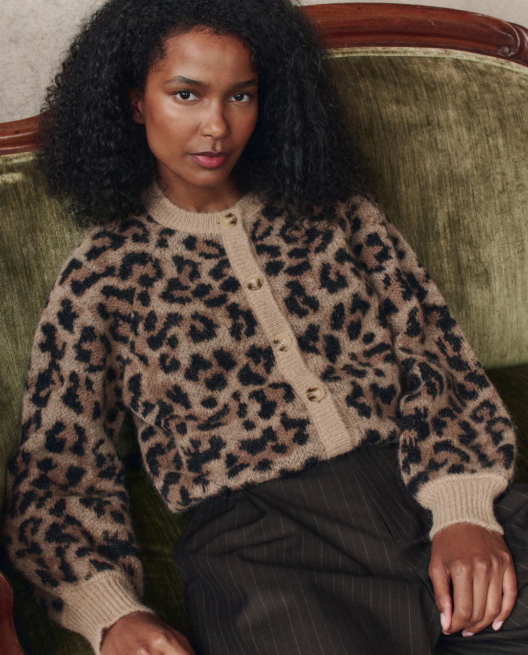 THE GREAT-The Windsor Cardigan Leopard