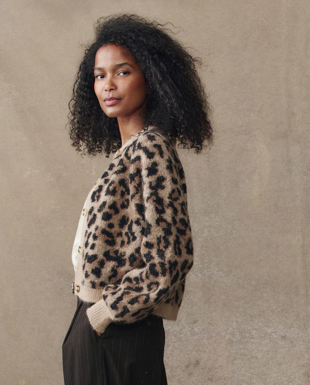 THE GREAT-The Windsor Cardigan Leopard