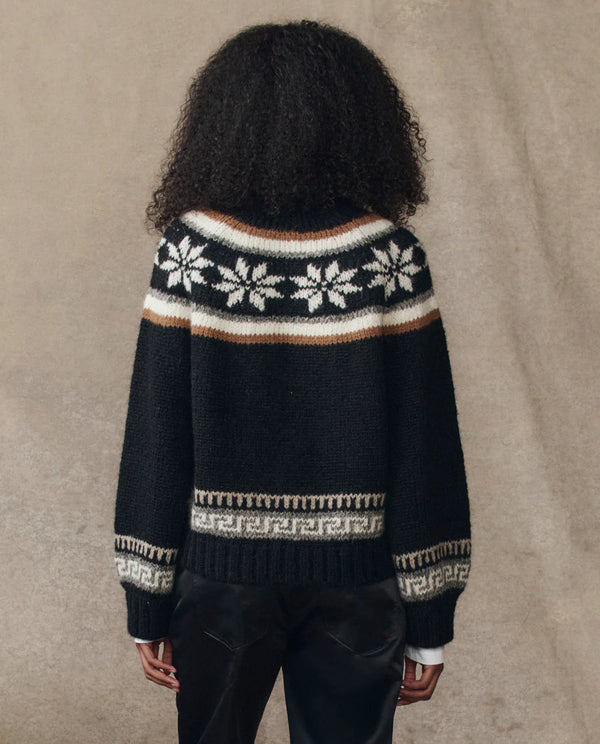 THE GREAT-The Snowflake Ice Rink Cardigan Black