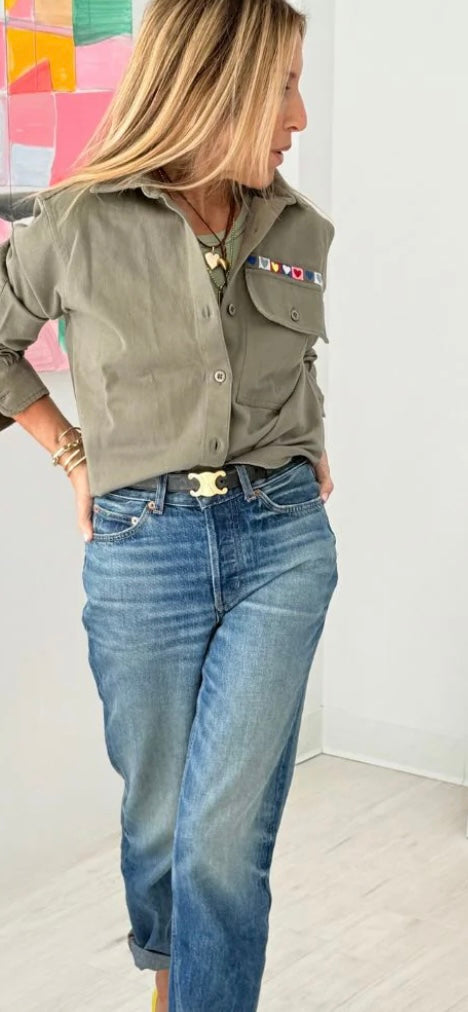 KERRI ROSENTHAL- Pia Love Brigade Shirt Army Green