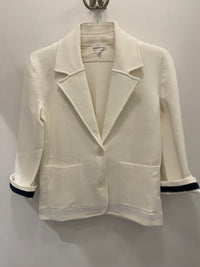 MINNIE ROSE-Viscose Blend Shrunken Blazer White