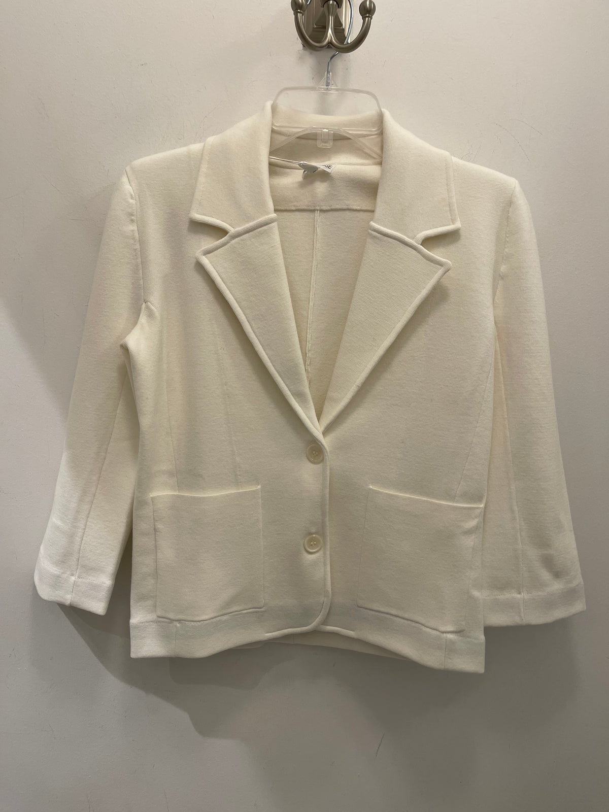 MINNIE ROSE-Viscose Blend Shrunken Blazer White