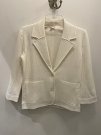 MINNIE ROSE-Viscose Blend Shrunken Blazer White