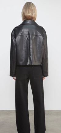 ENZA COSTA-Leather Minimal Jacket Black