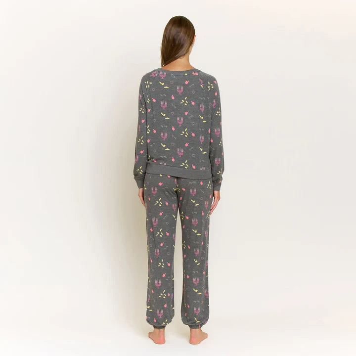 HONEYDEW-Star Seeker Long Set in Charcoal Hanukkah