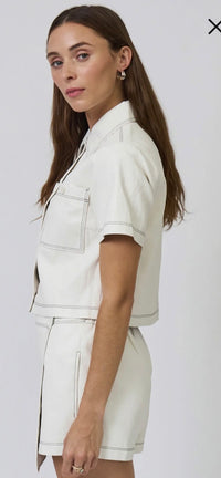 CENTRAL PARK WEST- Cheslea Vegan Cropped Jacket Bone