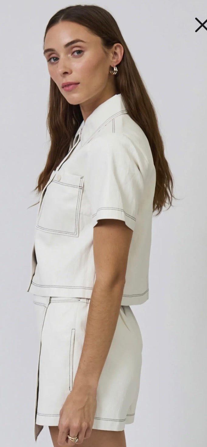 CENTRAL PARK WEST- Cheslea Vegan Cropped Jacket Bone