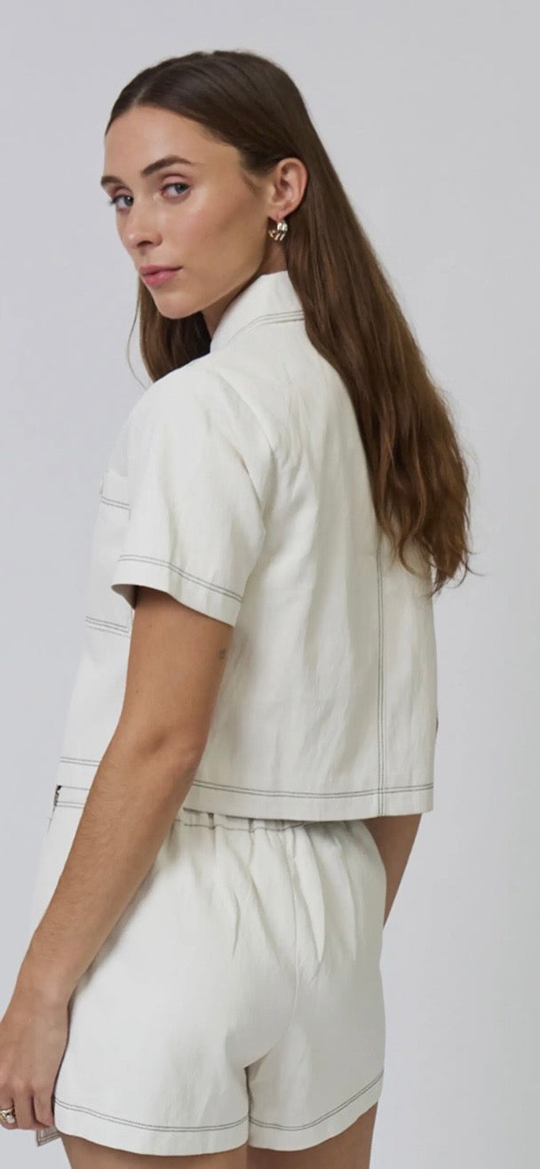 CENTRAL PARK WEST- Cheslea Vegan Cropped Jacket Bone