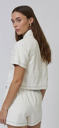 CENTRAL PARK WEST- Cheslea Vegan Cropped Jacket Bone