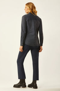 ECRU-Shirt Jacket with Zip-Out Liner Indigo Tweed