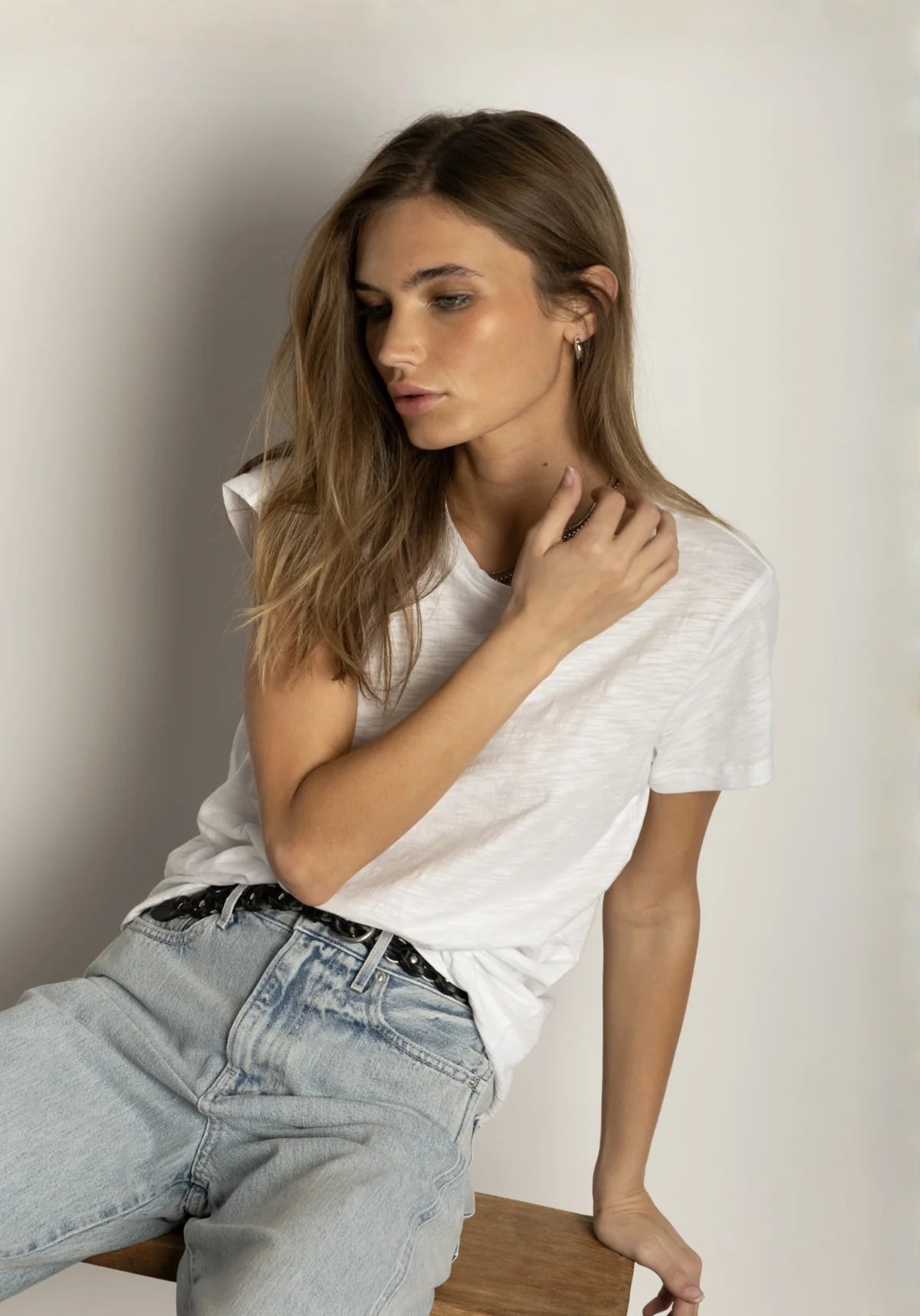 DYLAN-Short Sleeve Modern Crew White