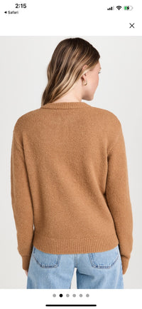 FRAME-Leather Placket Henley Camel