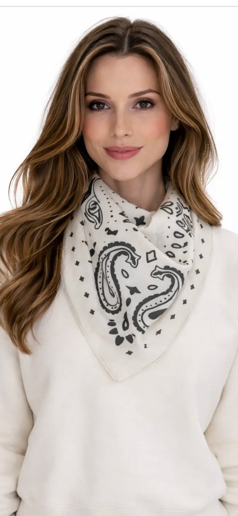 HAUTE SHORE-Scarf Bandana White