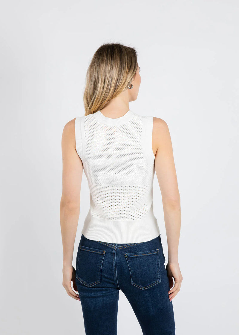 BRODIE-Mix Pointelle Tank Ivory