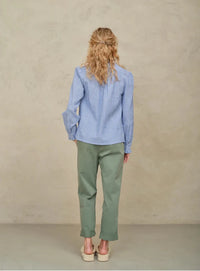 MABE-Chrissie Long Sleeve Top Blue Stripe