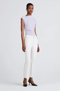 DEREK LAM-Crosby High Rise Crop Flare with Pintuck Ivory