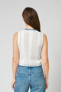 CENTRAL PARK WEST-Brooklyn Open Stitch Vest White