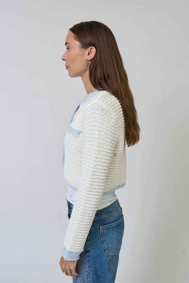 CENTRAL PARK WEST-Celeste Cardigan White Blue