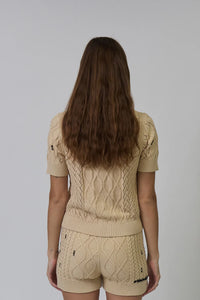 CENTRAL PARK WEST-Jaden Short Sleeve Cardi Tan