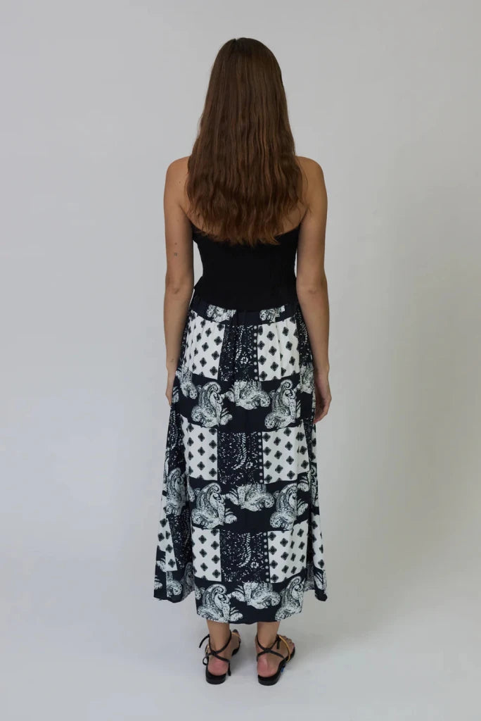 CENTRAL PARK WEST-Charli Paisley Patchwork TwoFor Dress Black Paisley