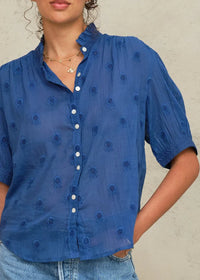 MABE-Frani Emb Short Sleeve Top Cobalt