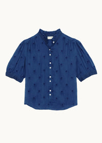 MABE-Frani Emb Short Sleeve Top Cobalt