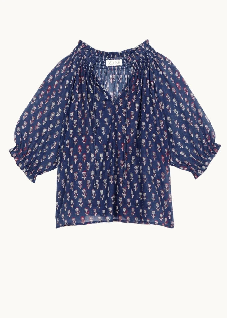 MABE-Ari Print Short Sleeve Indigo