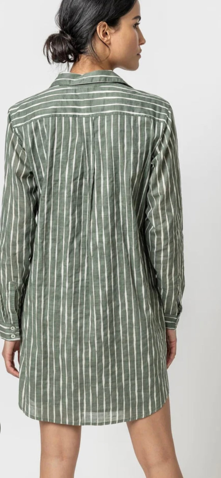 LILLA P- Long Sleeve Shirt Dress Artichoke/Rope