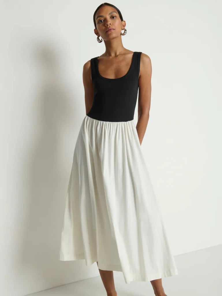 NATION-Karla Midi Dress Porcelain Color Black