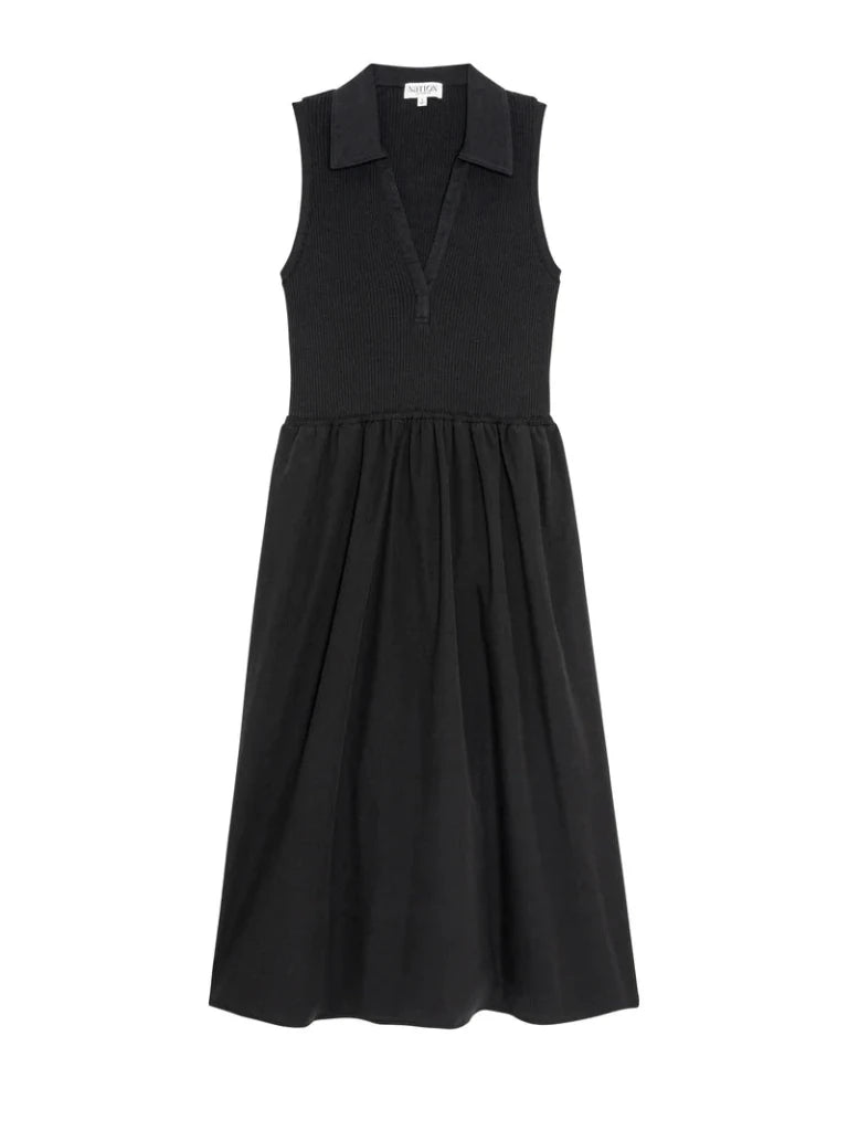 NATION-Jessica Midi Dress Jet Black