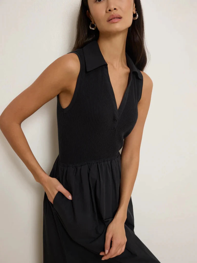 NATION-Jessica Midi Dress Jet Black