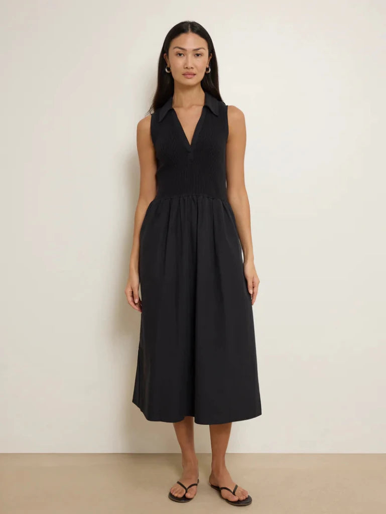 NATION-Jessica Midi Dress Jet Black S