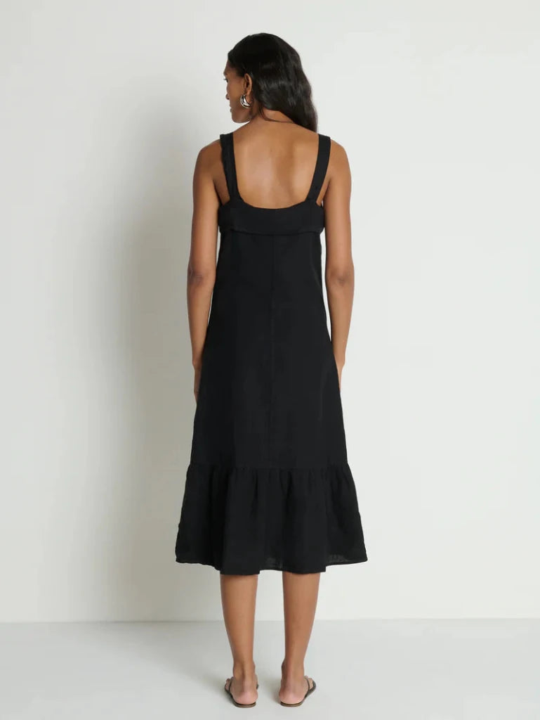 NATION-Amalia Midi Dress Jet Black