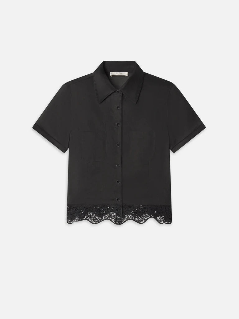FRAME-The Embroidered Seaside Shirt Black