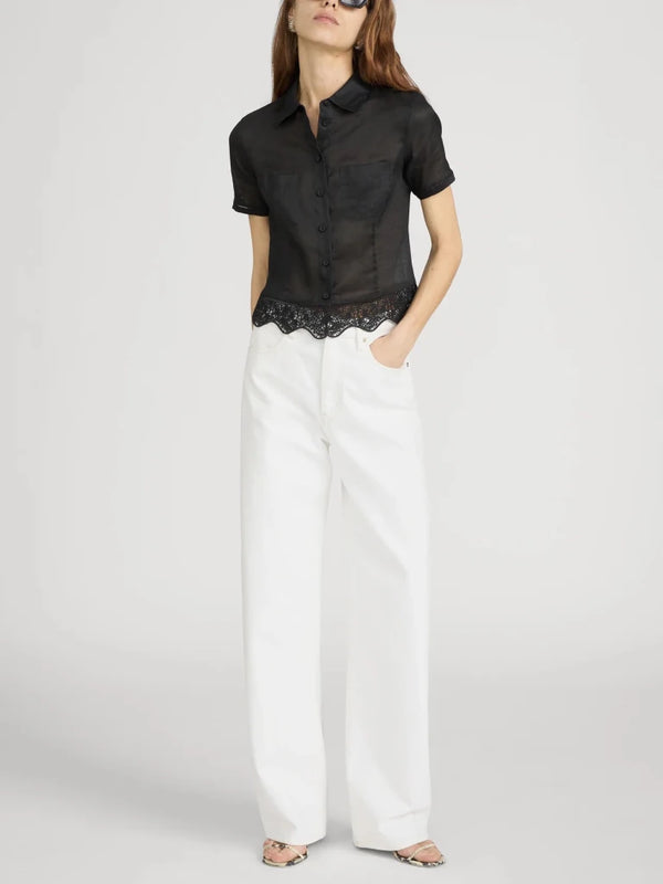 FRAME-The Embroidered Seaside Shirt Black