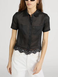 FRAME-The Embroidered Seaside Shirt Black