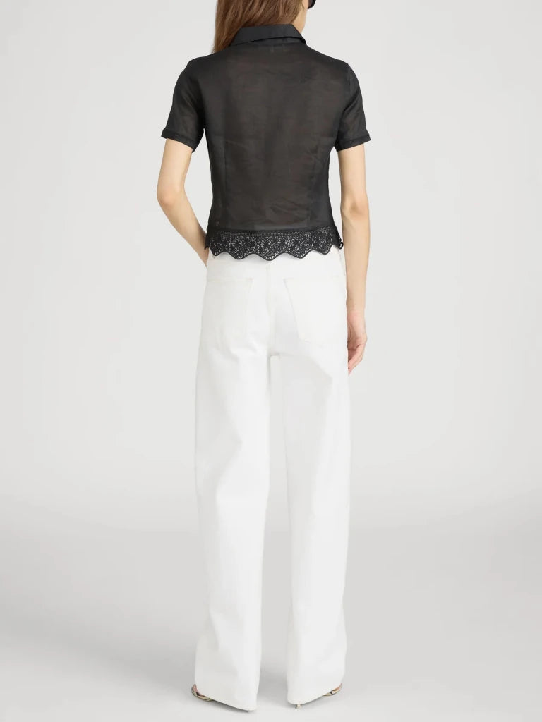 FRAME-The Embroidered Seaside Shirt Black