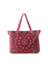 HAUTE SHORE-Bailey Burgundy/Pink Bandana Tote