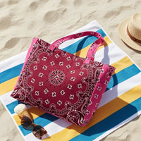 HAUTE SHORE-Bailey Burgundy/Pink Bandana Tote