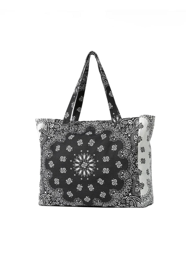 HAUTE SHORE-Bailey Black/White Bandana Tote
