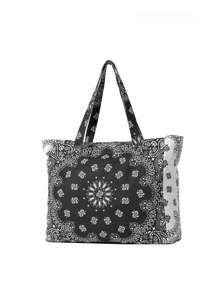 HAUTE SHORE-Bailey Black/White Bandana Tote