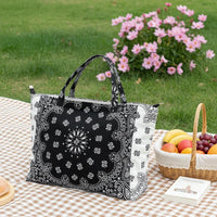 HAUTE SHORE-Bailey Black/White Bandana Tote
