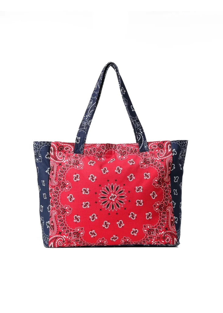HAUTE SHORE-Bailey Red/Navy Bandana Tote