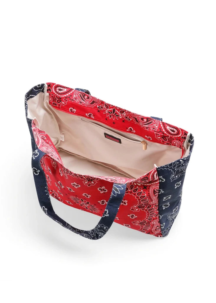 HAUTE SHORE-Bailey Red/Navy Bandana Tote