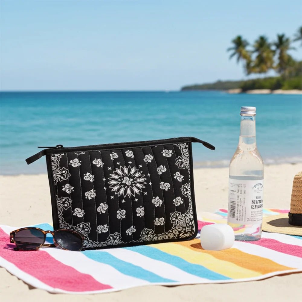 HAUTE SHORE-Beau Black Bandana Pouch